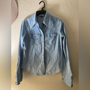 Western denim long sleeve top